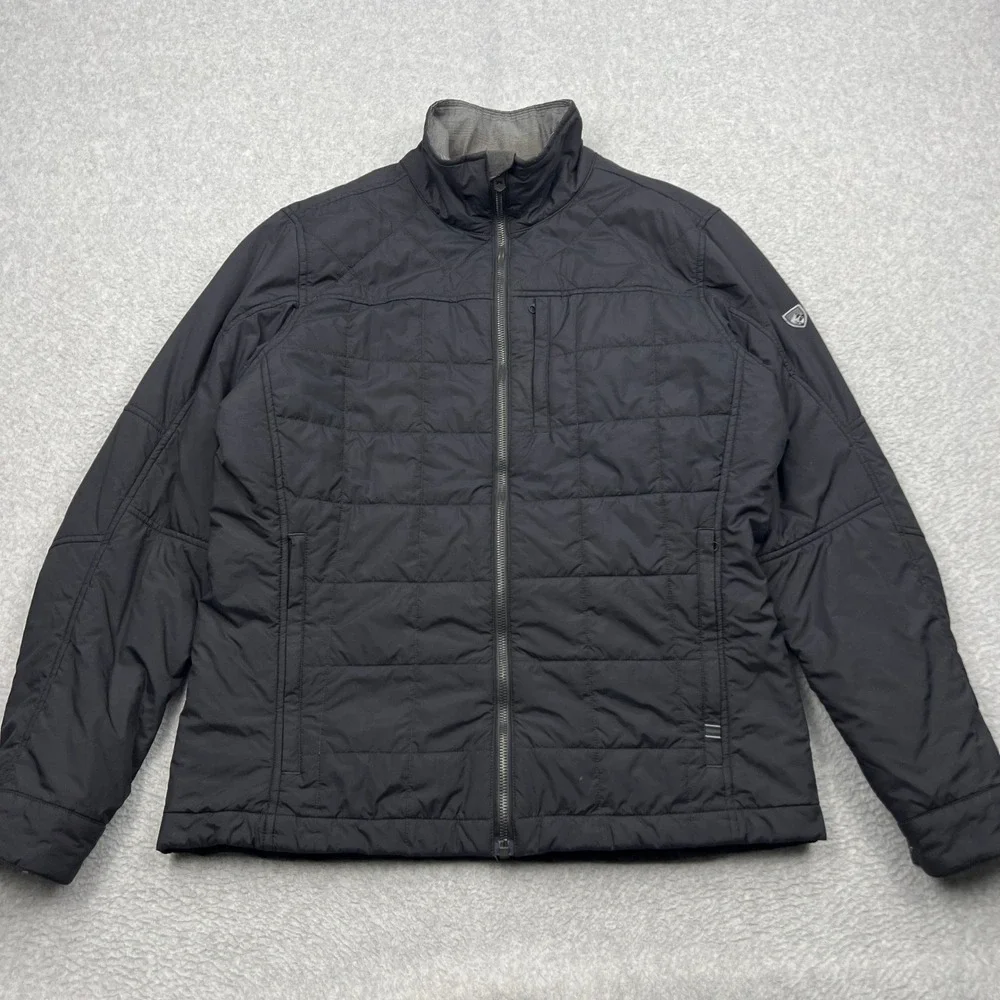 KÜHL Rebel Insulated Jacket Men's Medium Black Quilted Full Zip Outdoor Hiking